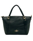 Coach Black Pebbled Leather Kacey Convertible Satchel Bag- C6229