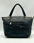 Coach Black Pebbled Leather Kacey Convertible Satchel Bag- C6229