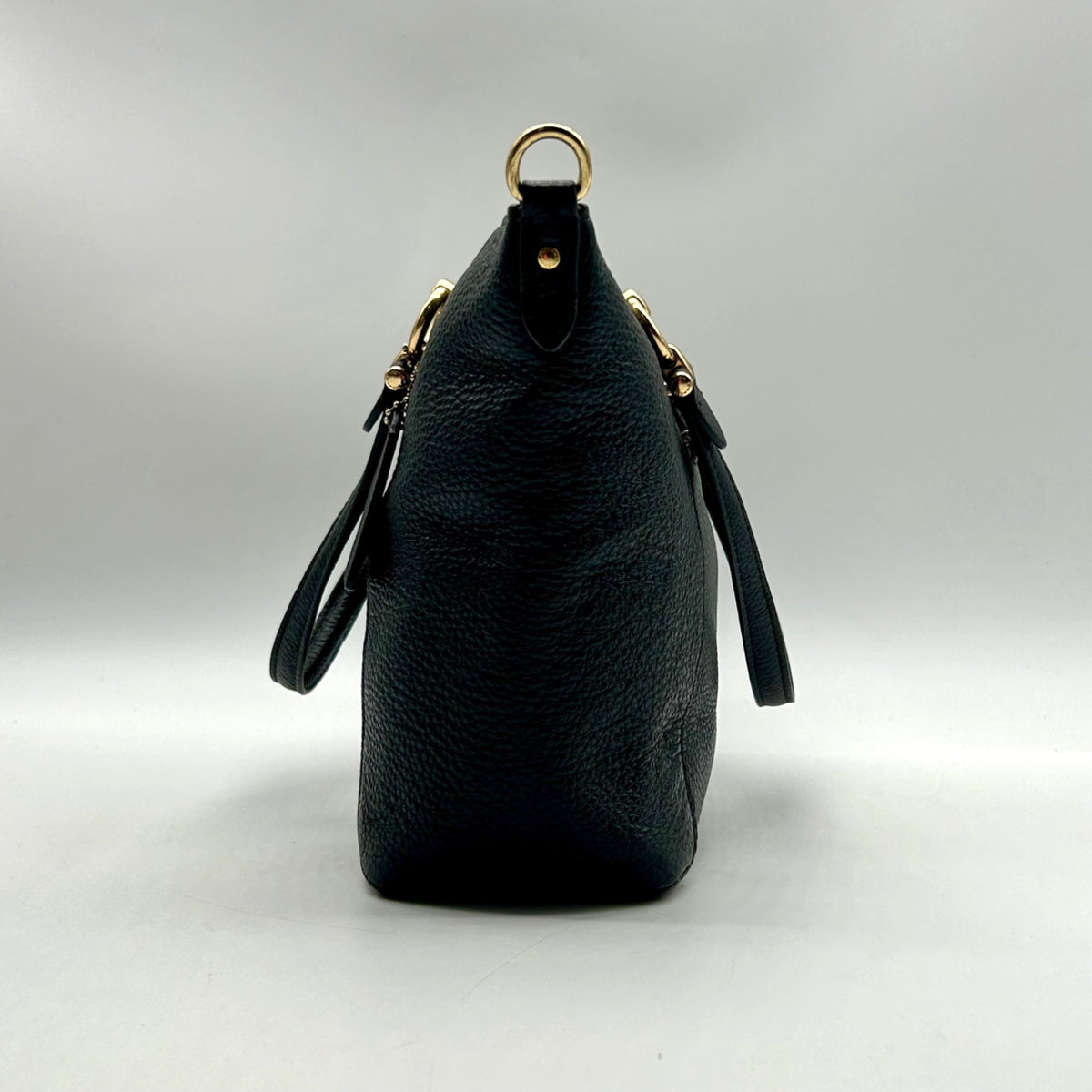 Coach Black Pebbled Leather Kacey Convertible Satchel Bag- C6229