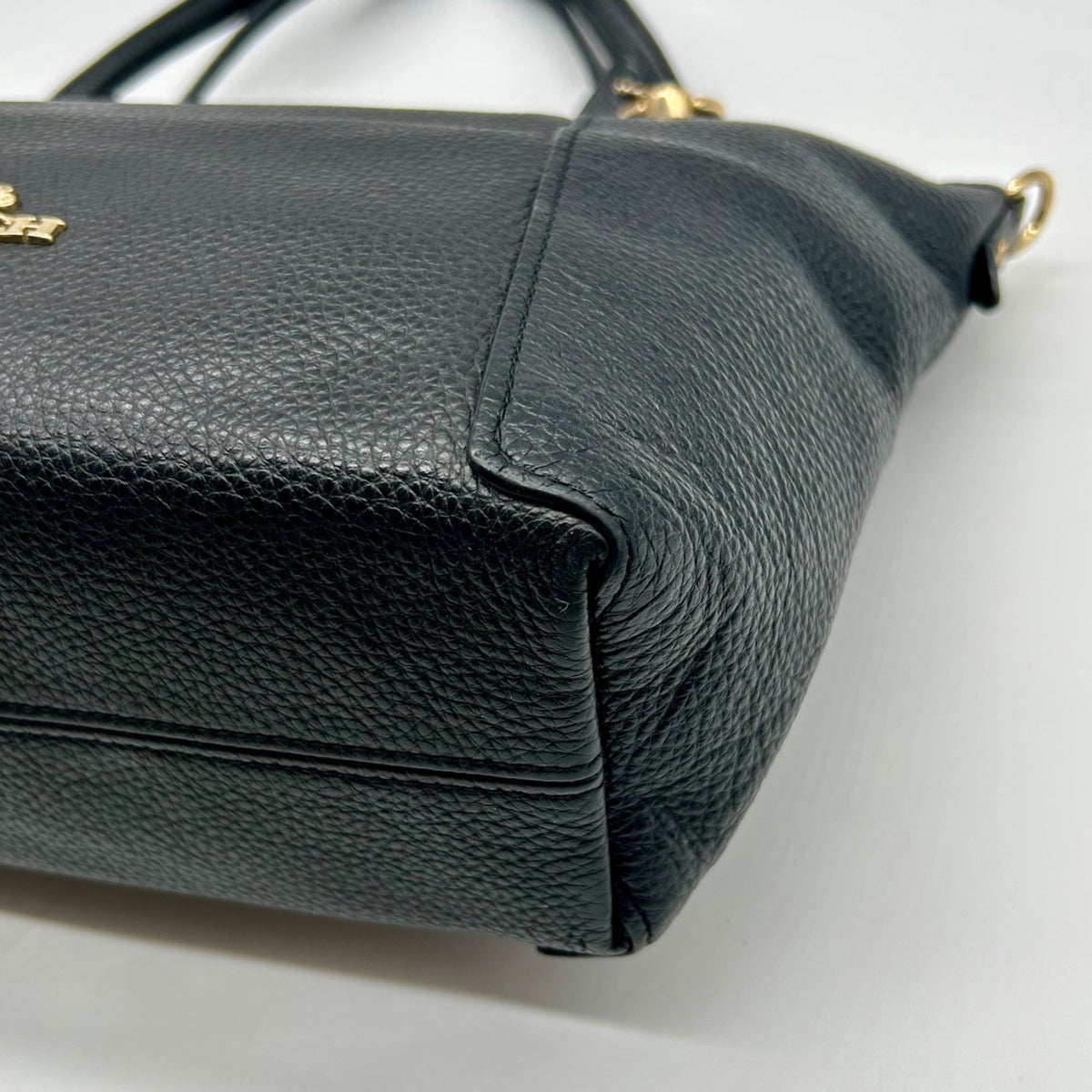 Coach Black Pebbled Leather Kacey Convertible Satchel Bag- C6229