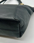 Coach Black Pebbled Leather Kacey Convertible Satchel Bag- C6229