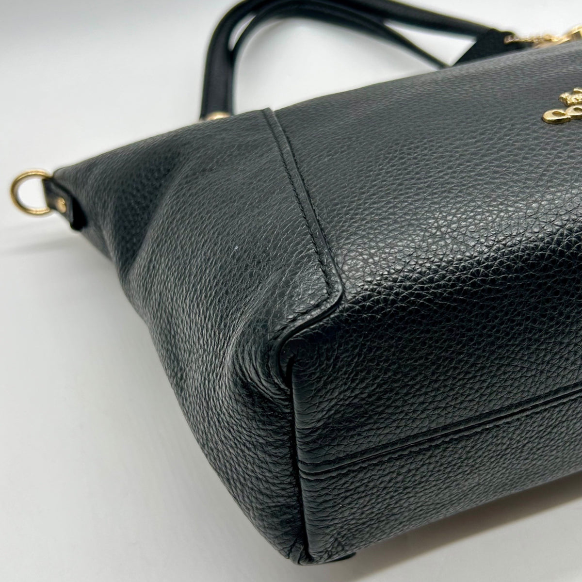 Coach Black Pebbled Leather Kacey Convertible Satchel Bag- C6229