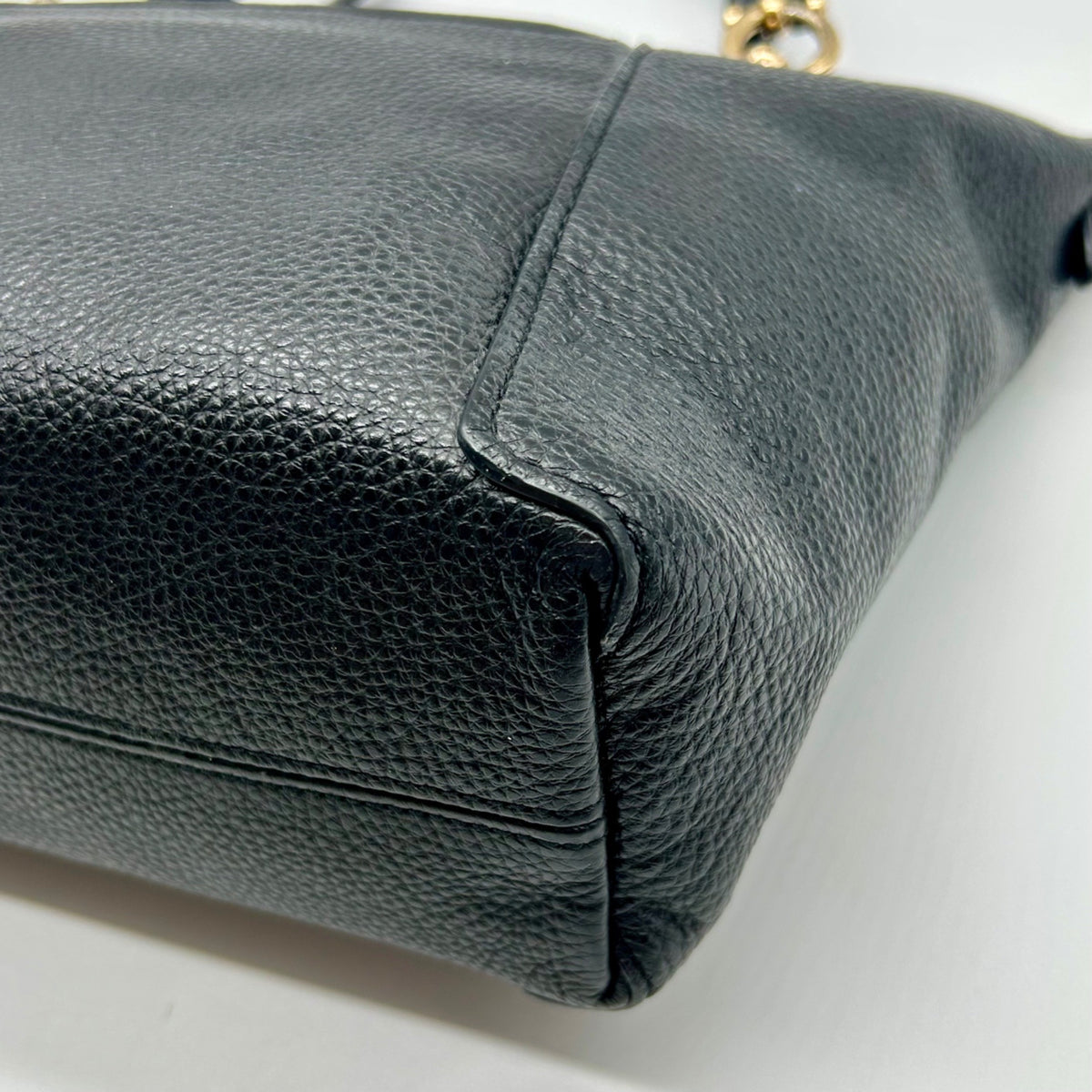 Coach Black Pebbled Leather Kacey Convertible Satchel Bag- C6229