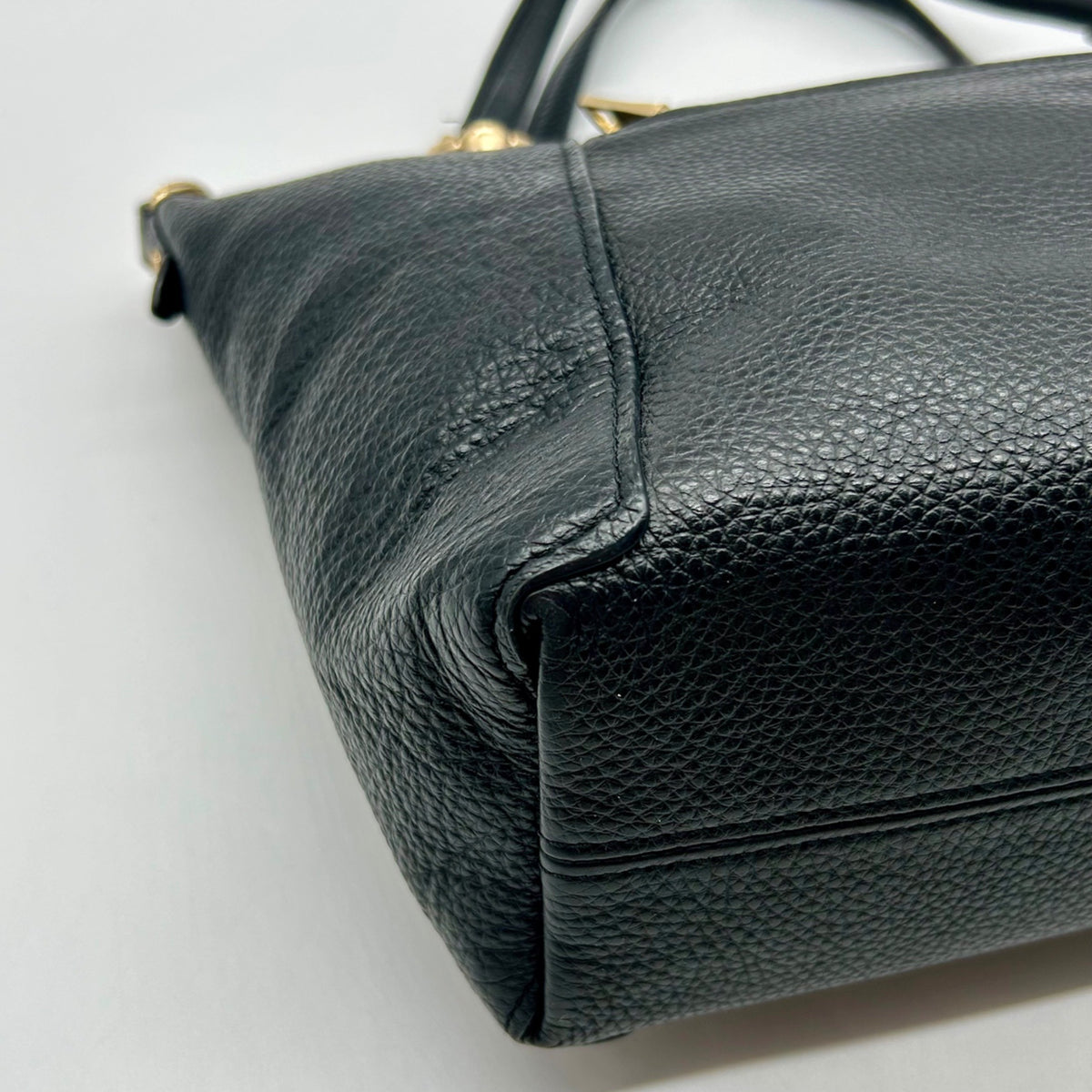 Coach Black Pebbled Leather Kacey Convertible Satchel Bag- C6229