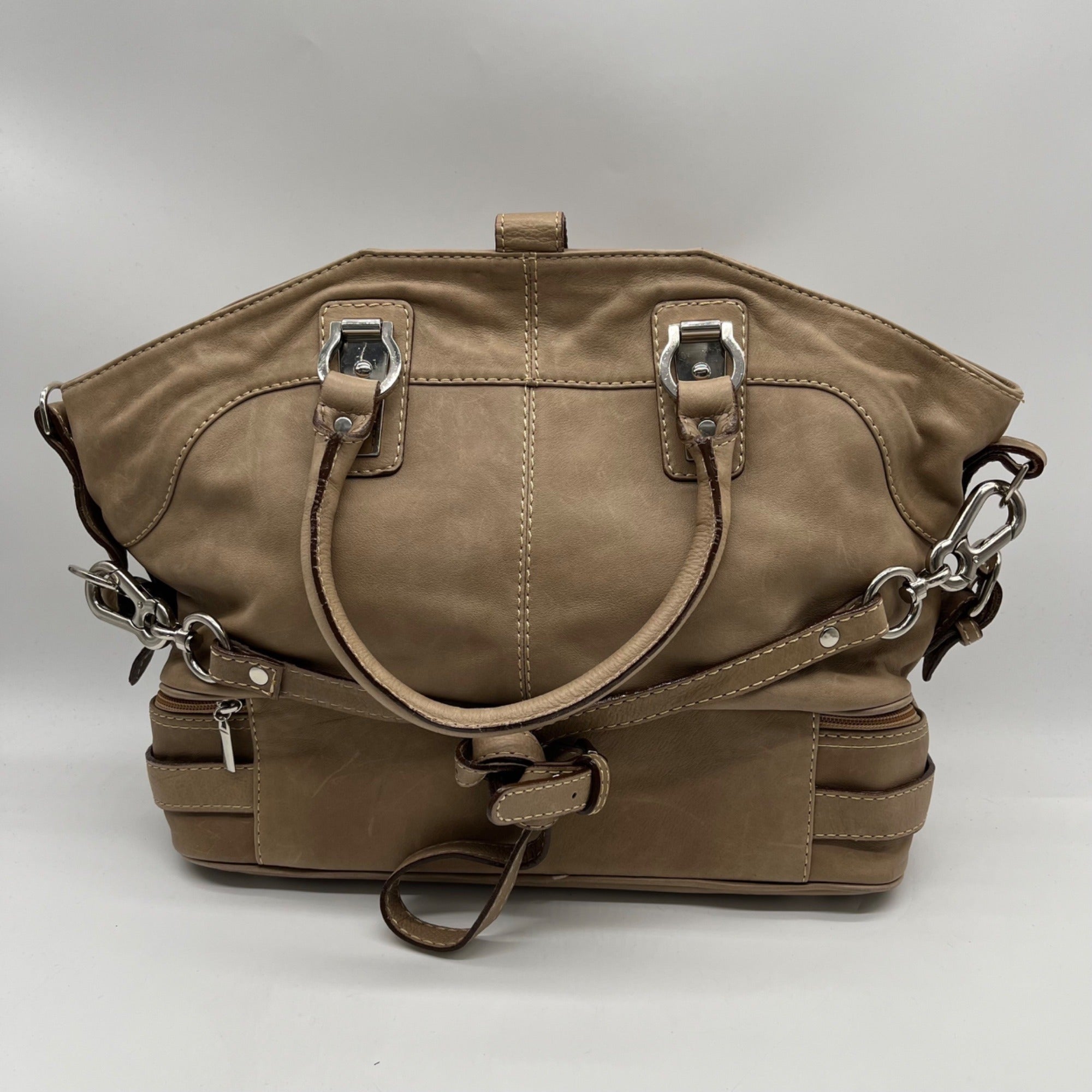 The Real McCoy Tan Leather Tote Bag