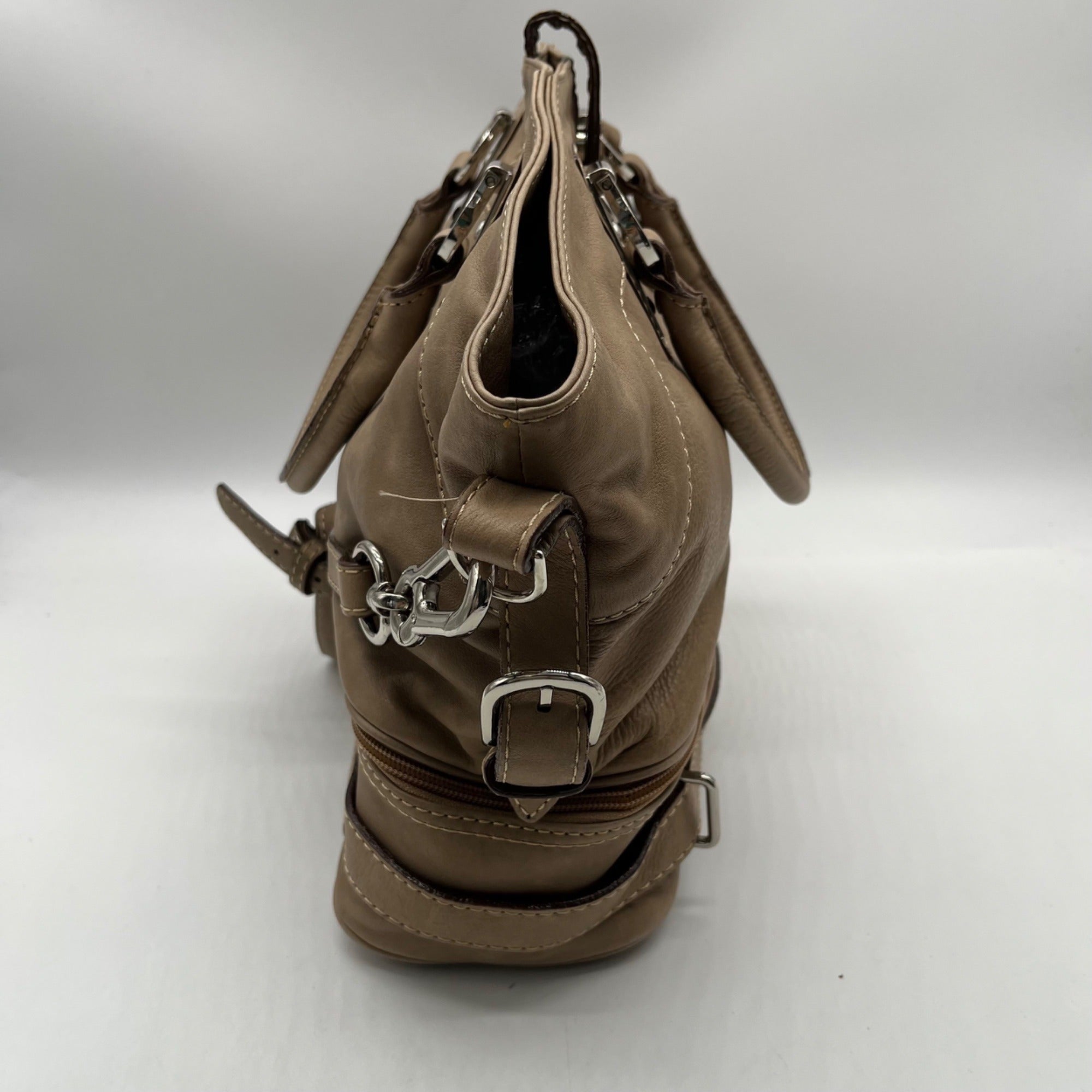 The Real McCoy Tan Leather Tote Bag
