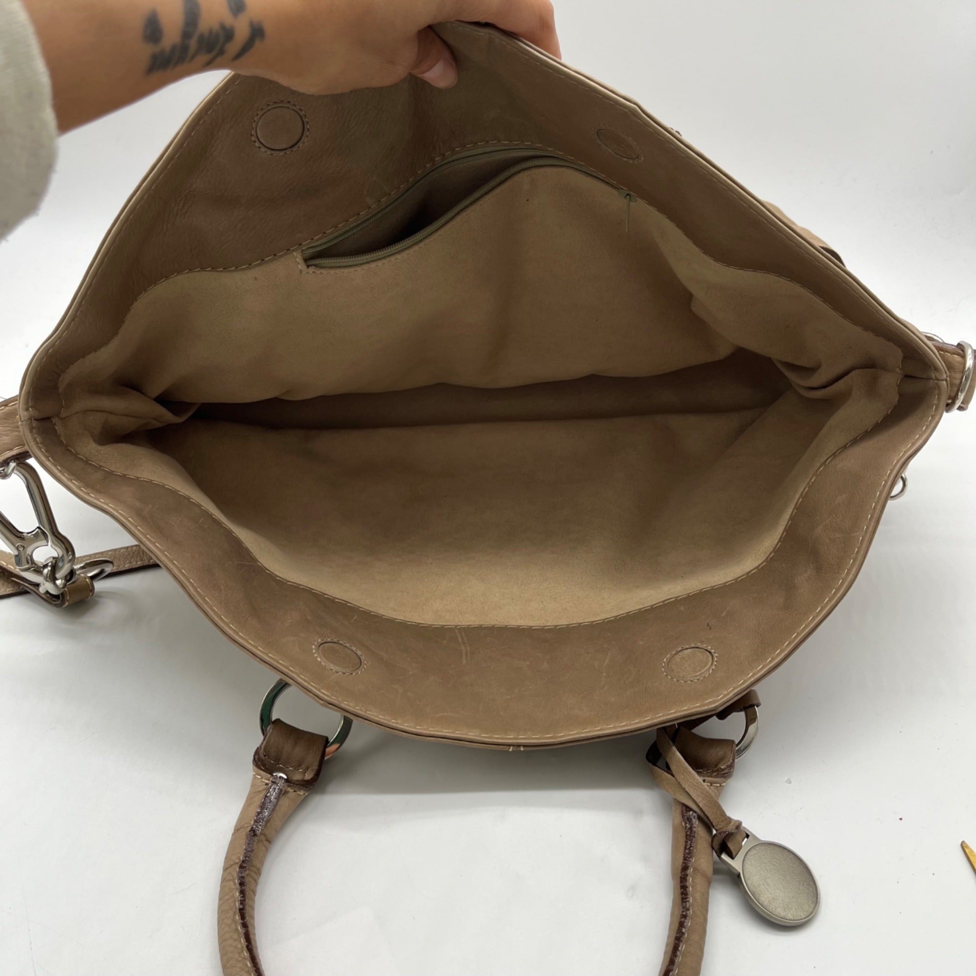 The Real McCoy Tan Leather Tote Bag