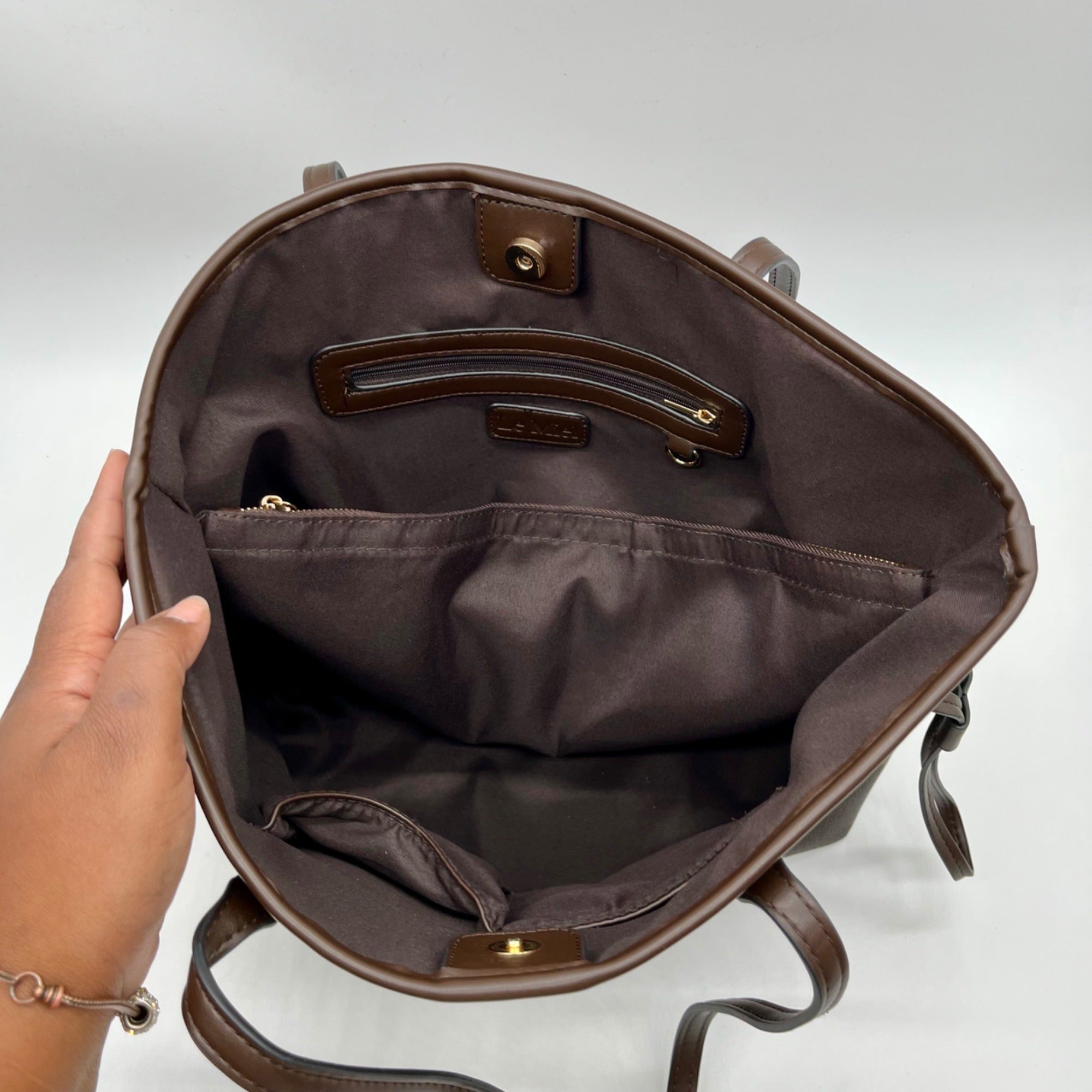 Le Miel Brown FauxLeather Tote Bag
