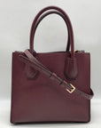 Michael Kors Burgundy Pebbled Leather Mercer Convertible Satchel