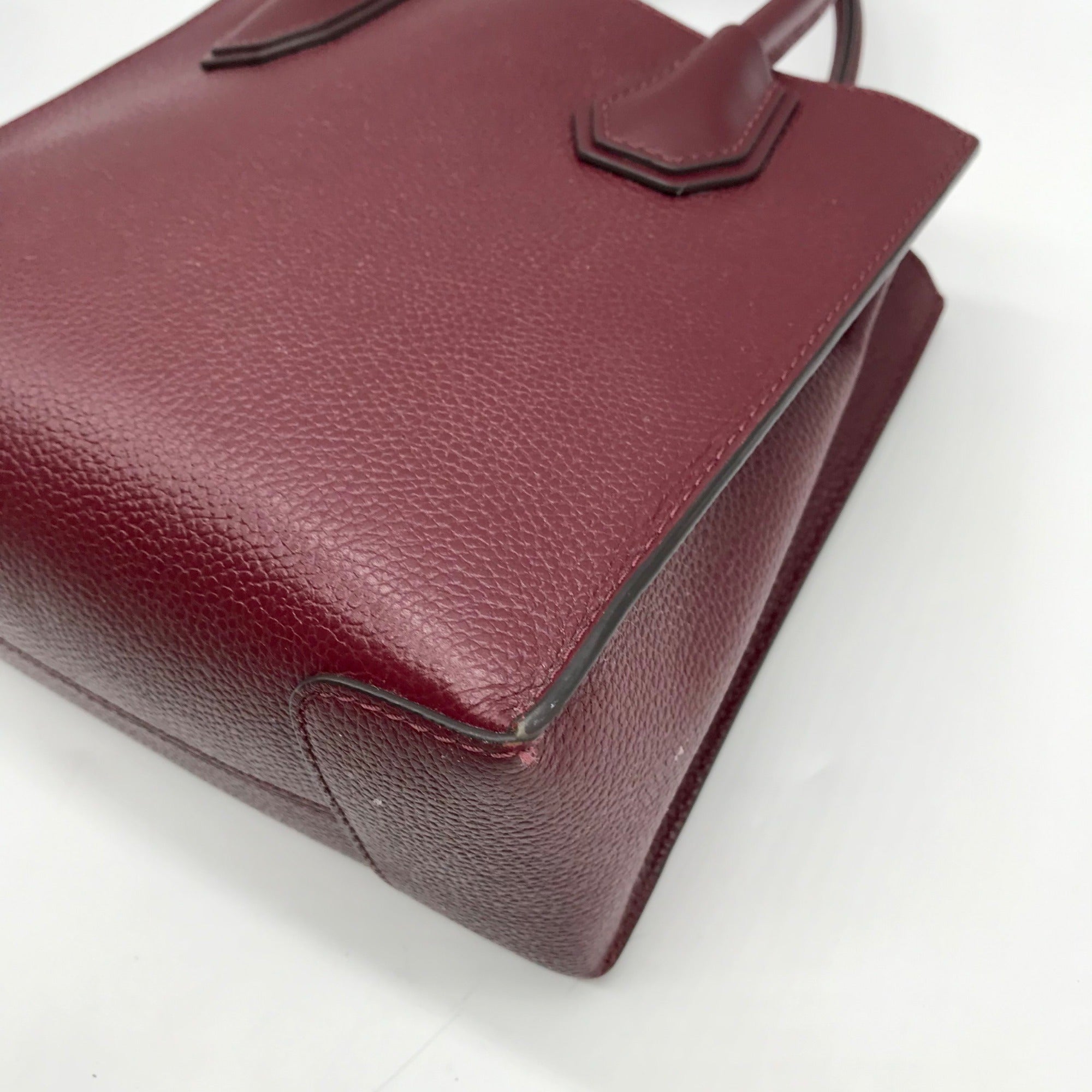 Michael Kors Burgundy Pebbled Leather Mercer Convertible Satchel