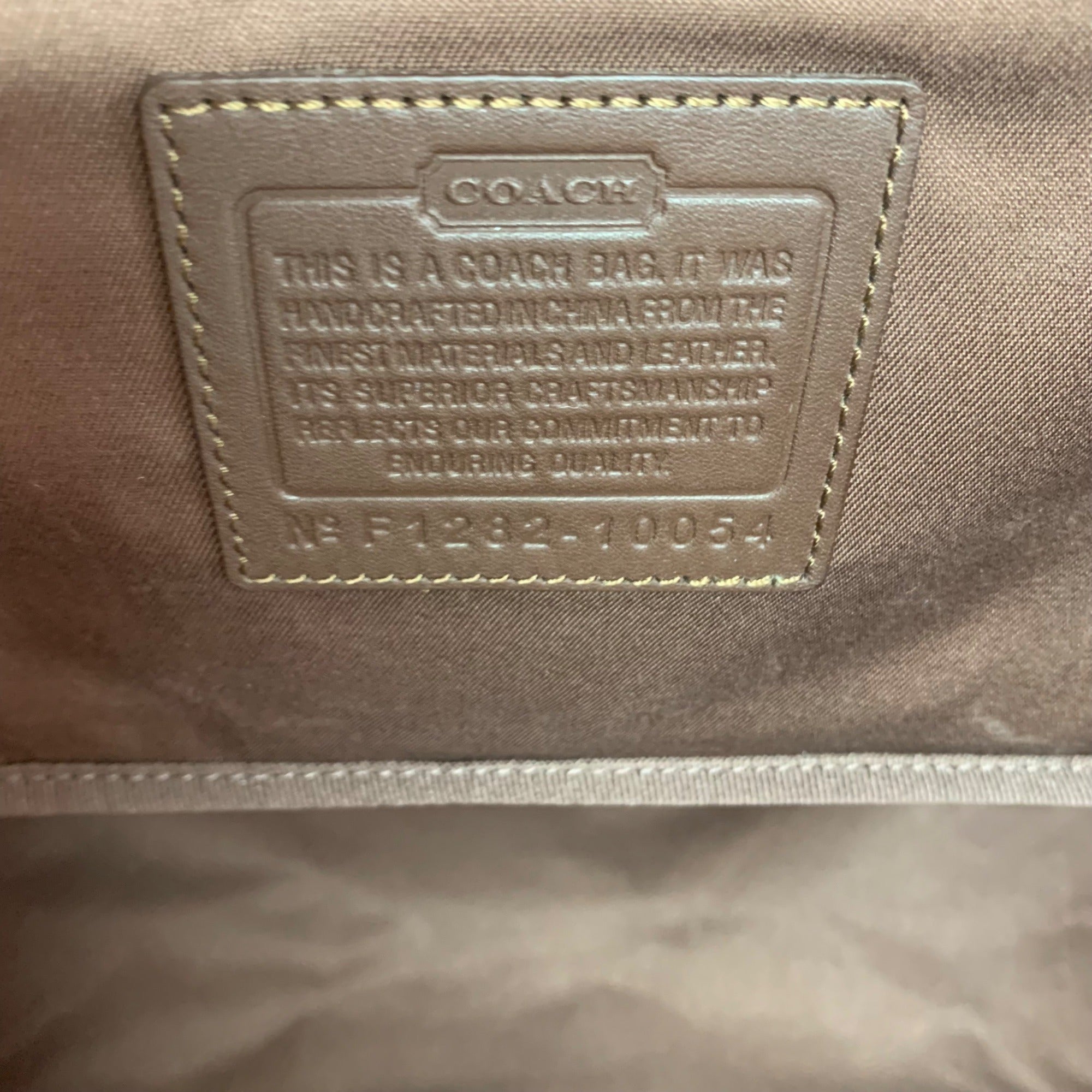 Coach Khaki Signature Canvas Logo Hamptons Stripe Tote Bag 10054