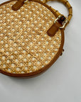 Talbots Tan And Brown Woven Rattan Handbag