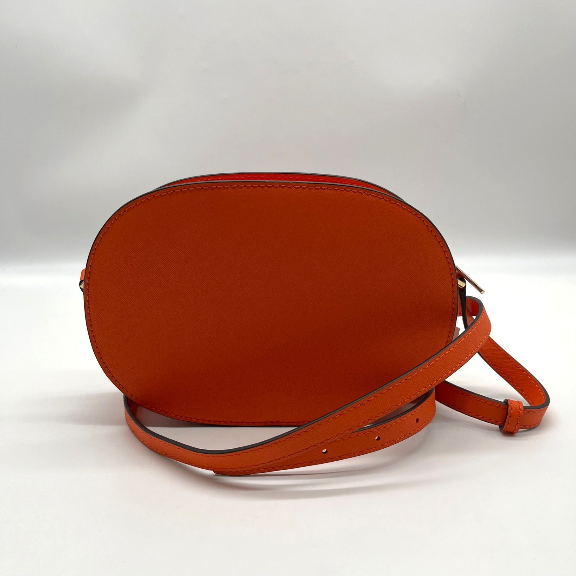 Michael Kors Orange Saffiano Leather Jet Set Poppy Travel Crossbody Bag
