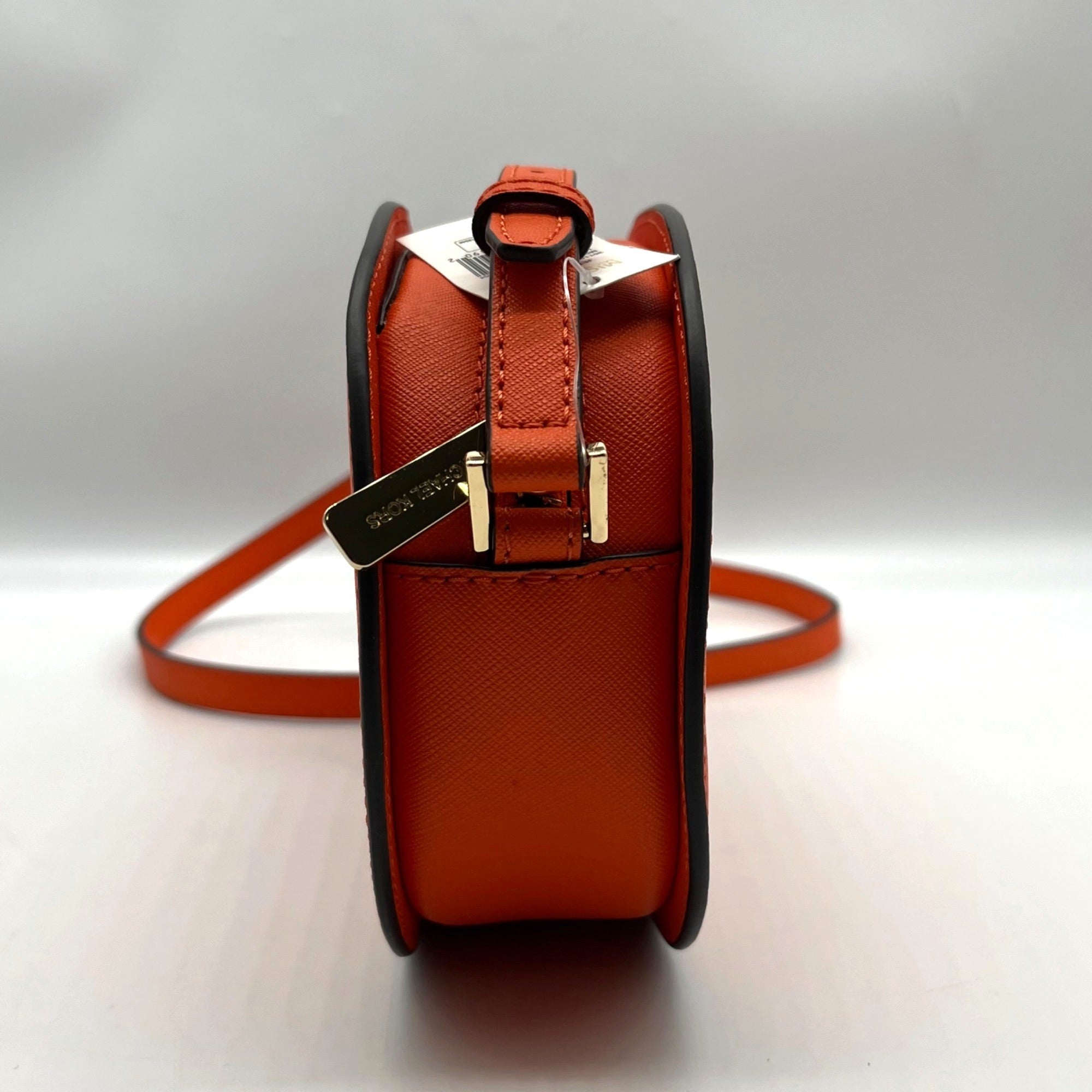 Michael Kors Orange Saffiano Leather Jet Set Poppy Travel Crossbody Bag