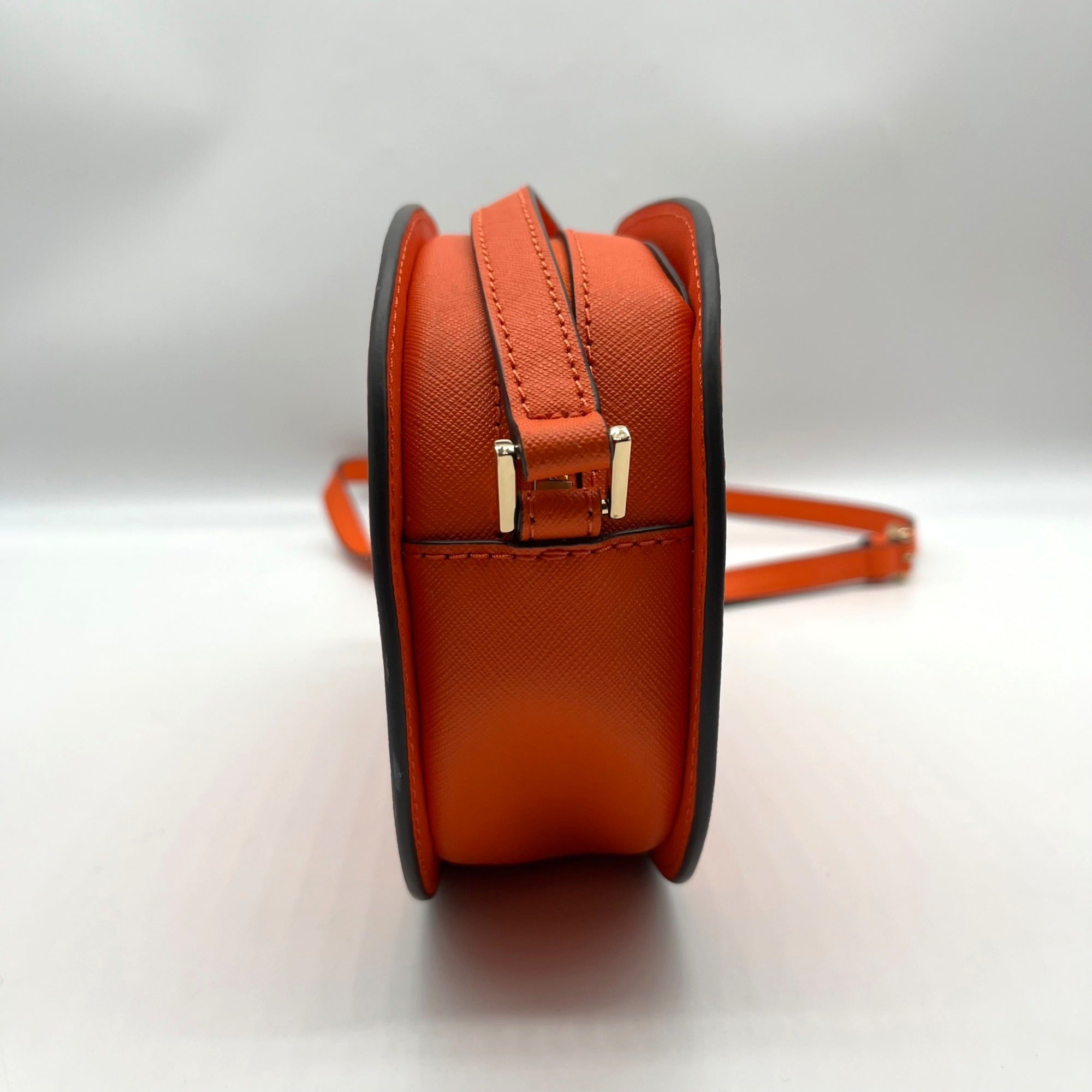 Michael Kors Orange Saffiano Leather Jet Set Poppy Travel Crossbody Bag