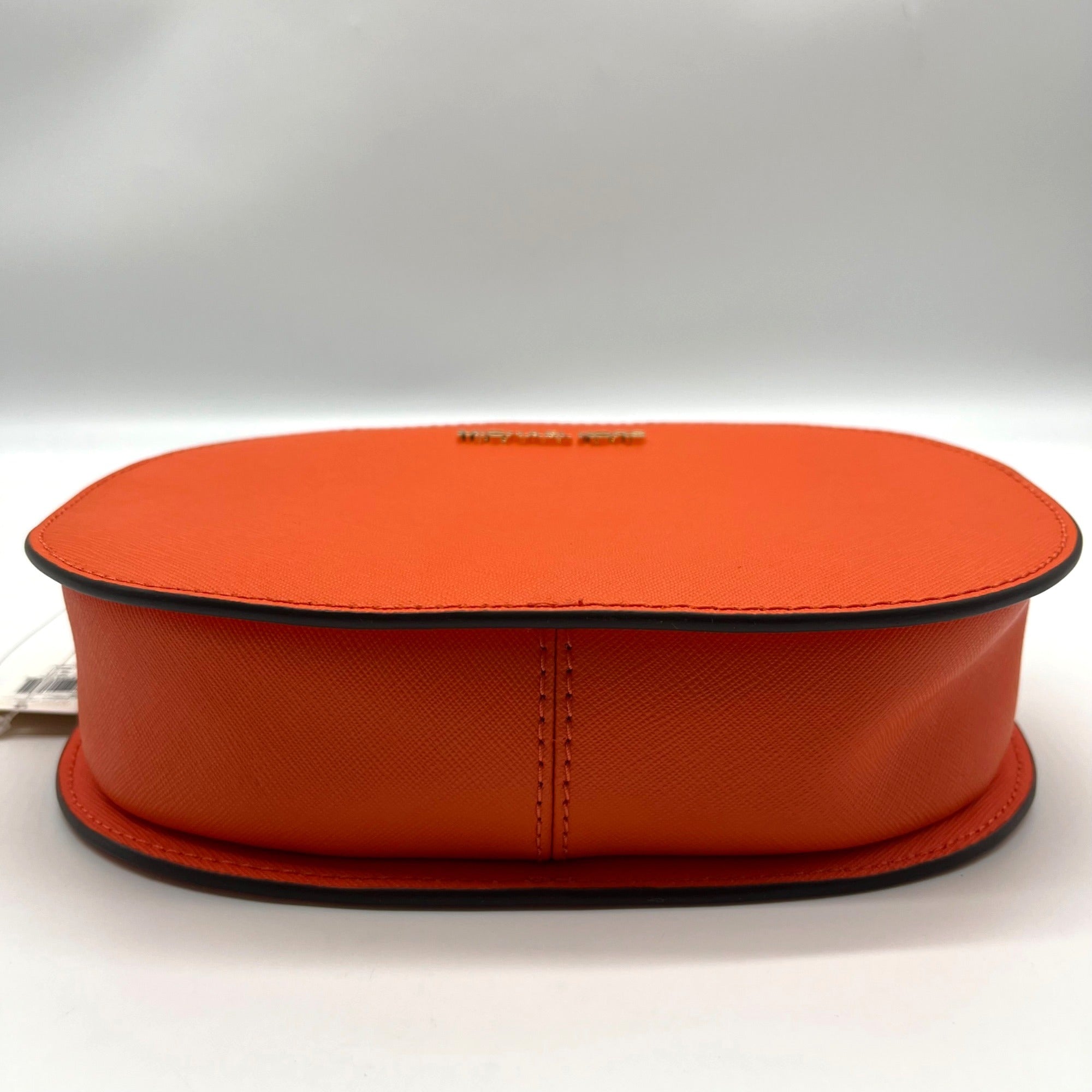 Michael Kors Orange Saffiano Leather Jet Set Poppy Travel Crossbody Bag