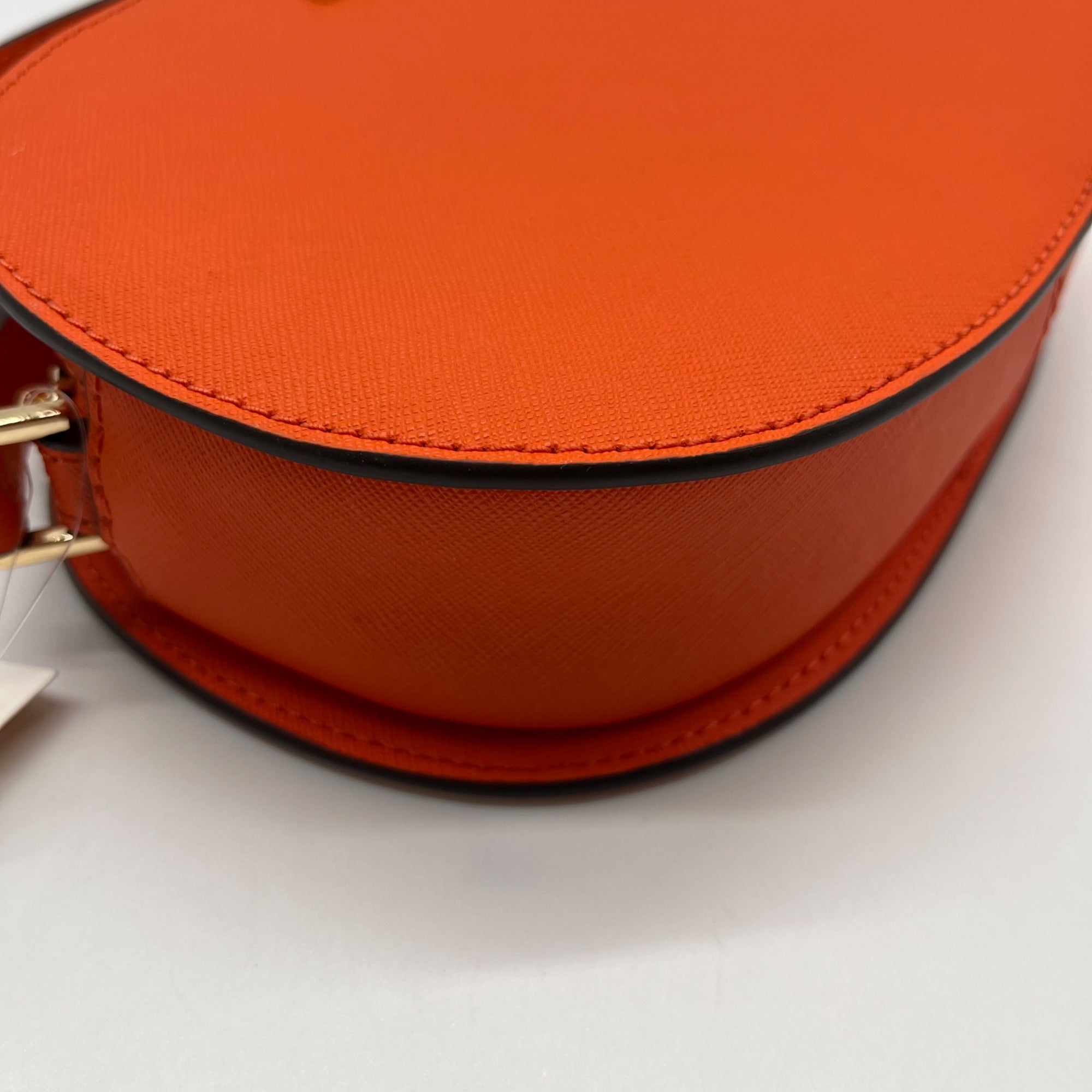 Michael Kors Orange Saffiano Leather Jet Set Poppy Travel Crossbody Bag