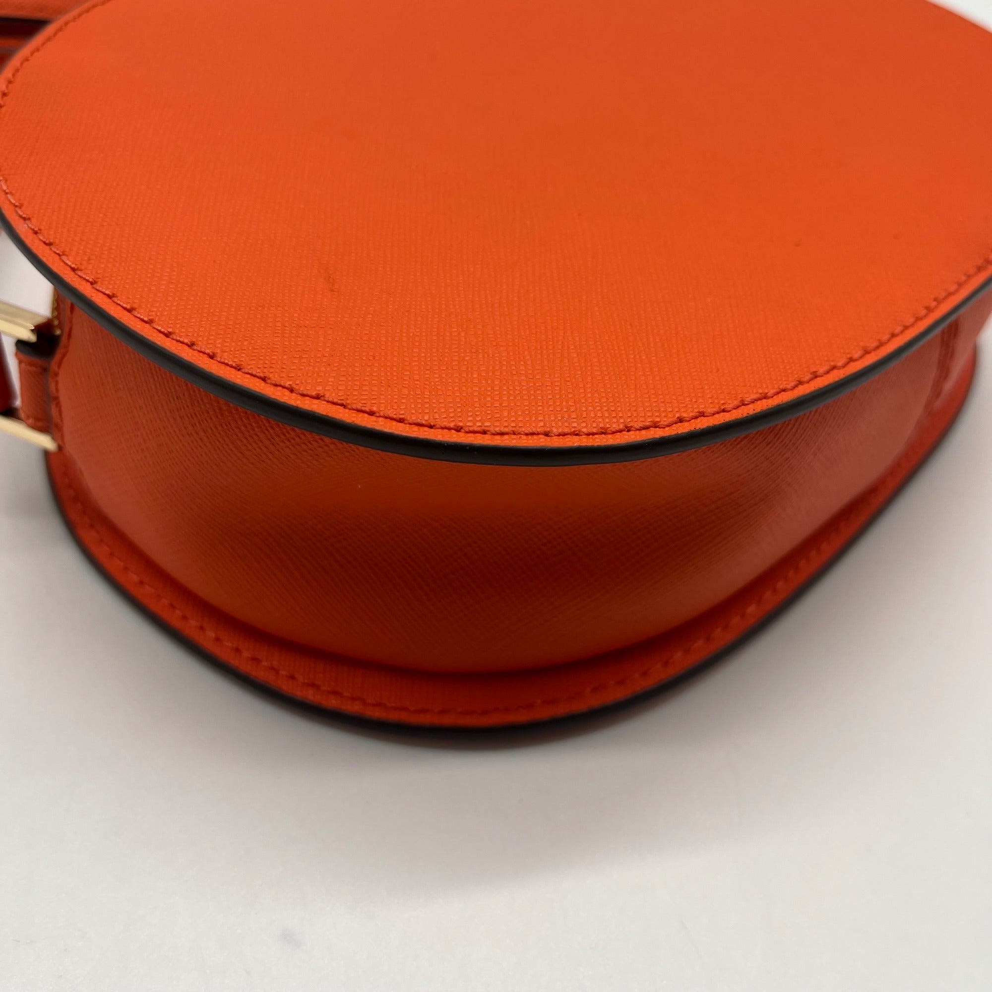 Michael Kors Orange Saffiano Leather Jet Set Poppy Travel Crossbody Bag