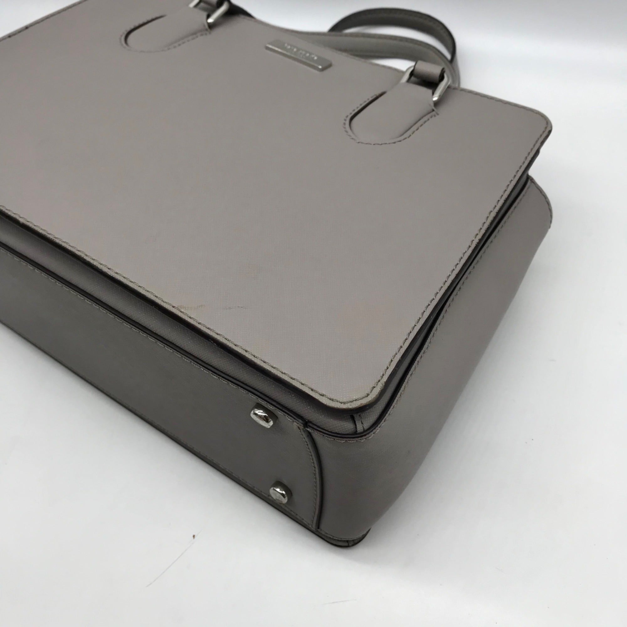 Kate Spade Gray Saffiano Leather Laurel Way Reese Satchel Bag