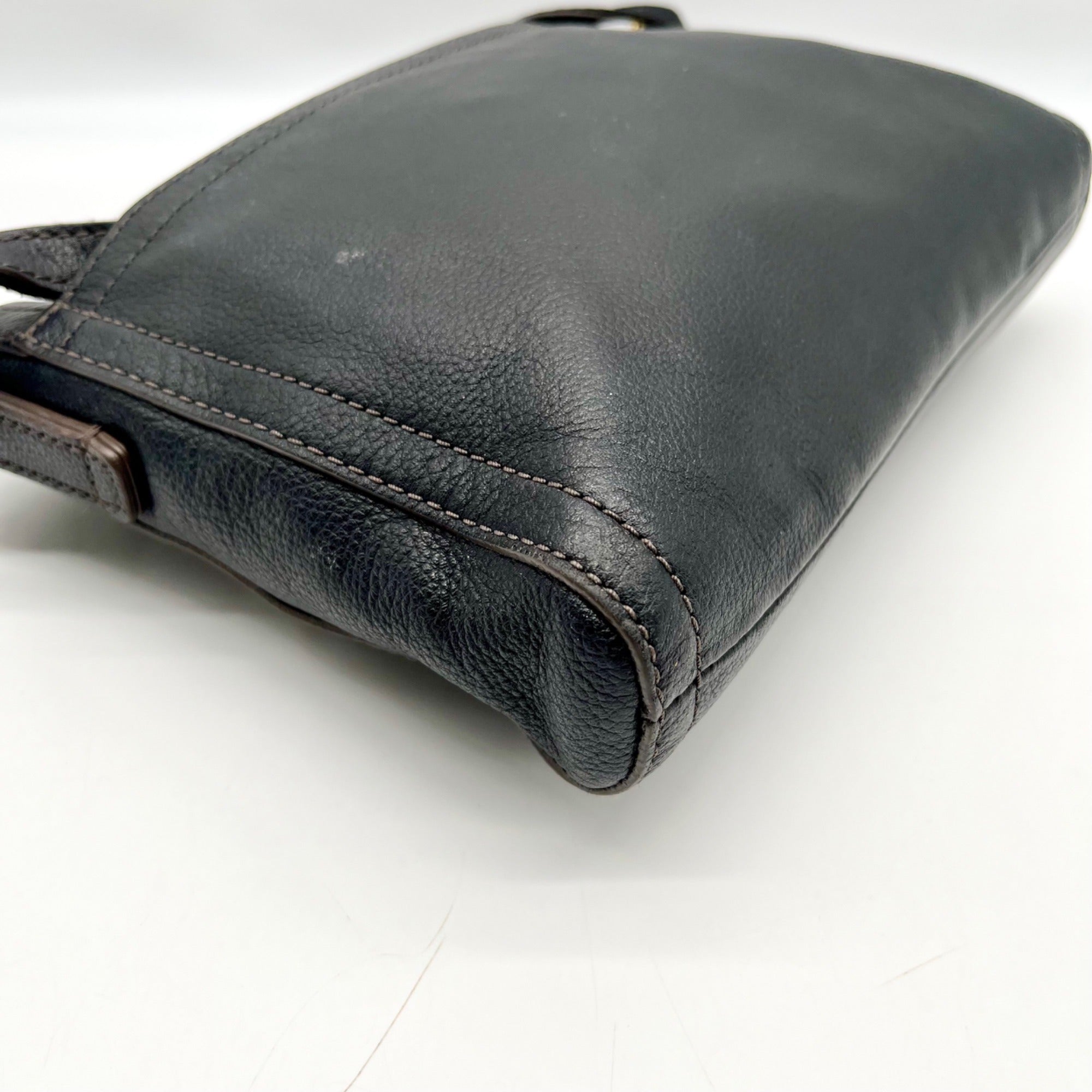 Fossil Black Leather Vintage Crossbody Bag