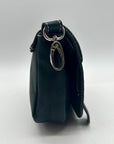 Unbranded Dark Grey Faux Leather Saddle Shoulder Bag