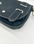 Unbranded Dark Grey Faux Leather Saddle Shoulder Bag