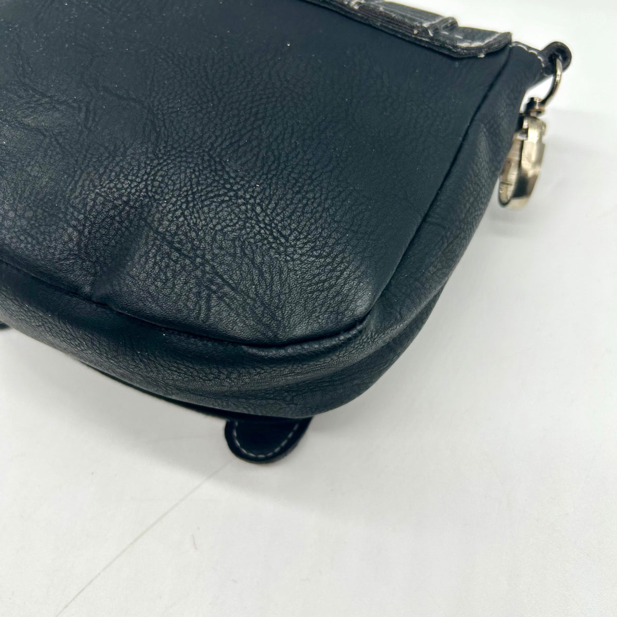 Unbranded Dark Grey Faux Leather Saddle Shoulder Bag