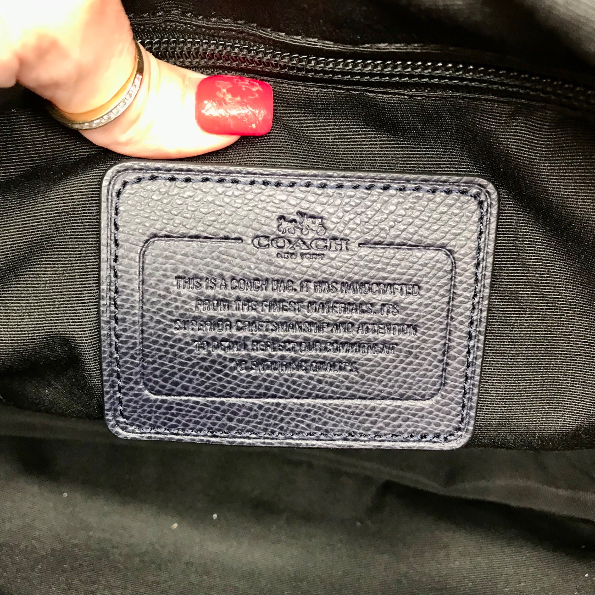 Coach Dark Blue Leather Metropolitan Convertible Brief Bag