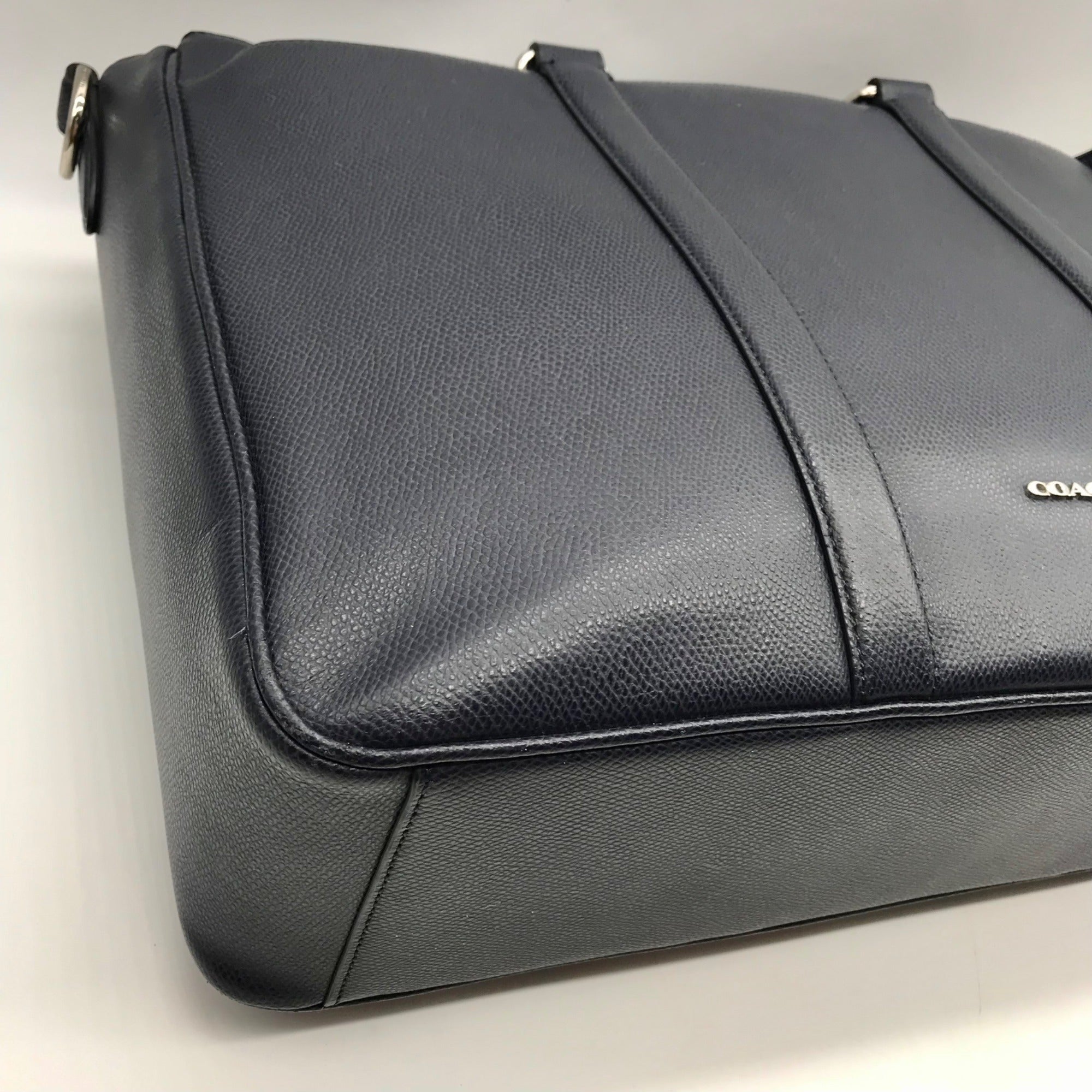 Coach Dark Blue Leather Metropolitan Convertible Brief Bag