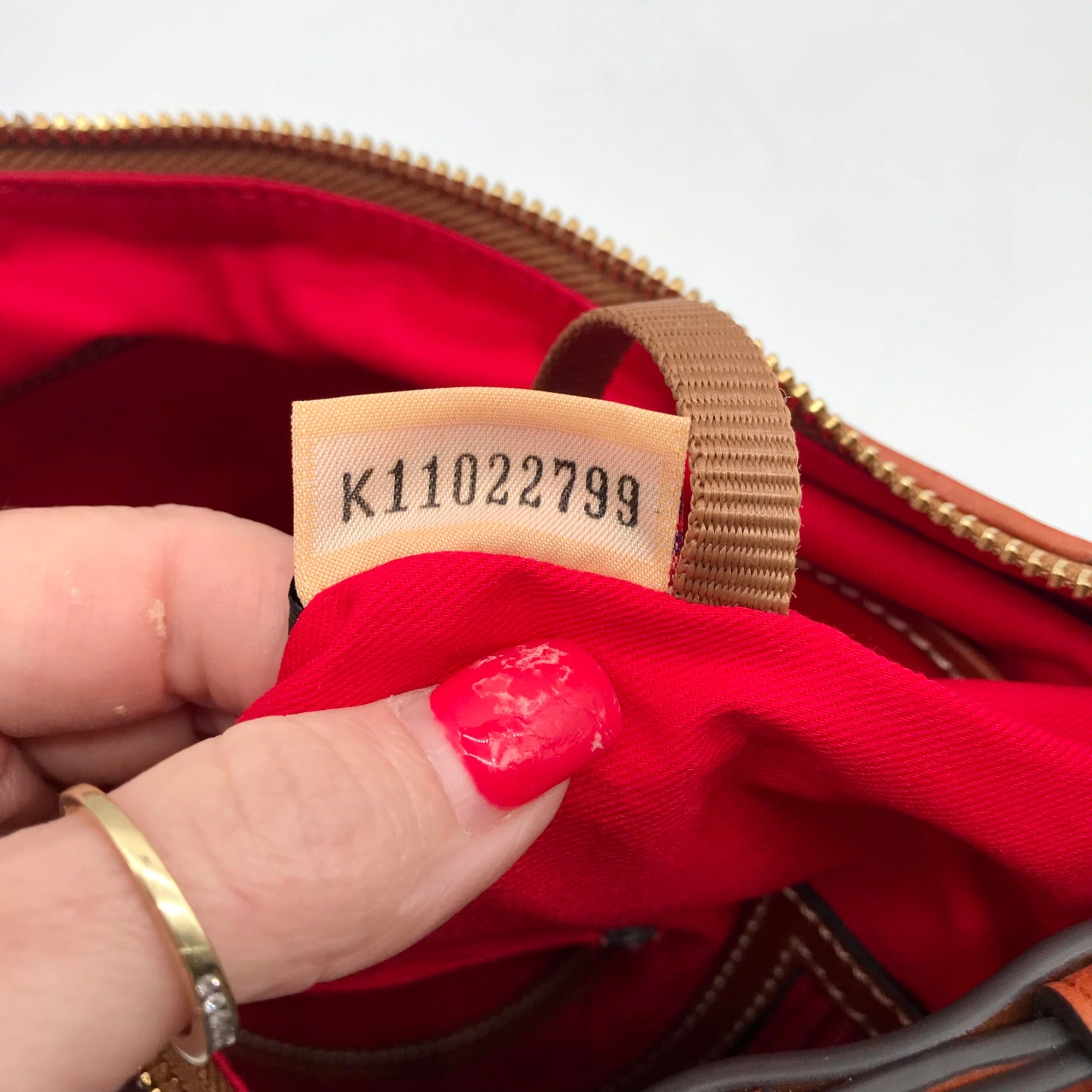 Dooney &amp; Bourke Red Pebbled Grain Leather Hobo Bag