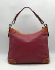 Dooney & Bourke Red Pebbled Grain Leather Hobo Bag