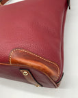Dooney & Bourke Red Pebbled Grain Leather Hobo Bag