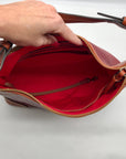 Dooney & Bourke Red Pebbled Grain Leather Hobo Bag