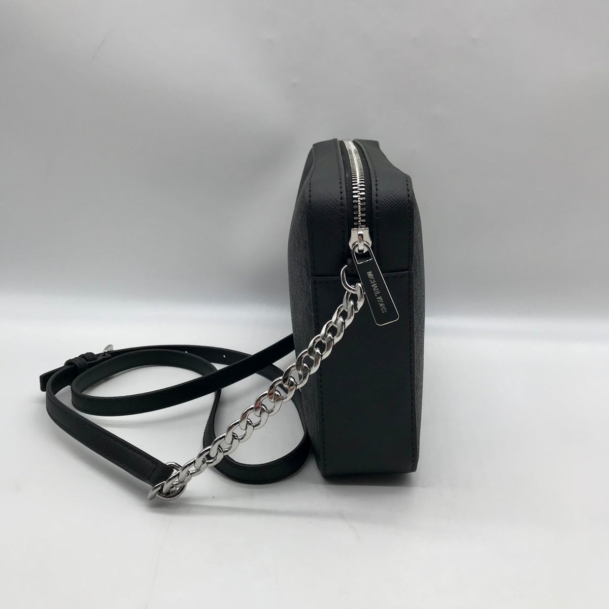 Michael Kors Black Logo Monogram Canvas Jet Set Crossbody