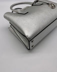 Michael Kors Silver Pebbled Leather Small Ruthie Satchel