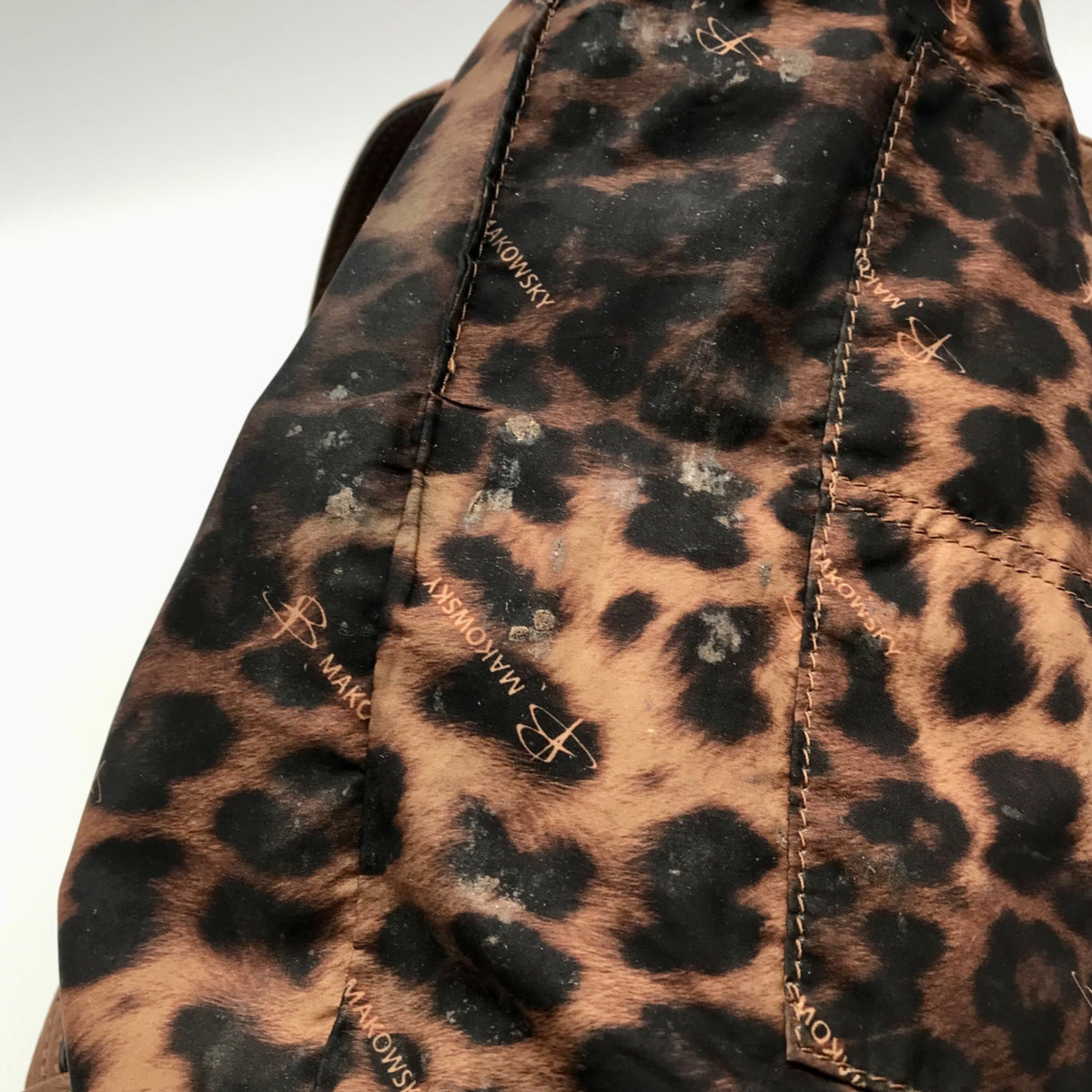 B. Makowsky Brown Pebbled Leather Slouchy Shoulder Bag