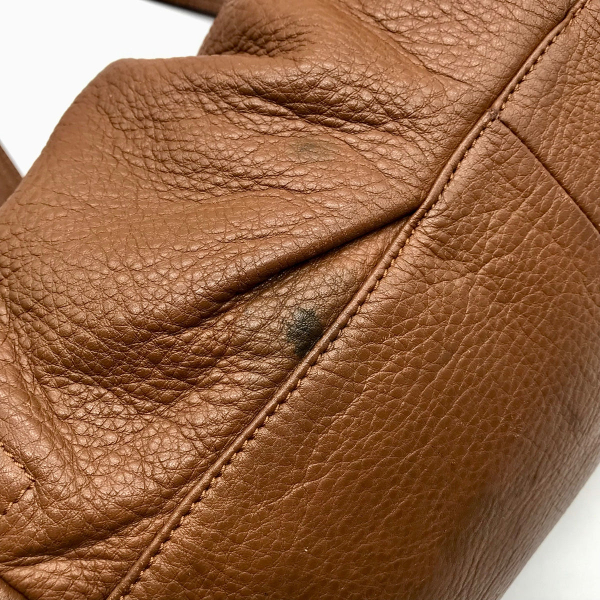 B. Makowsky Brown Pebbled Leather Slouchy Shoulder Bag