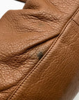 B. Makowsky Brown Pebbled Leather Slouchy Shoulder Bag