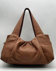 B. Makowsky Brown Pebbled Leather Slouchy Shoulder Bag