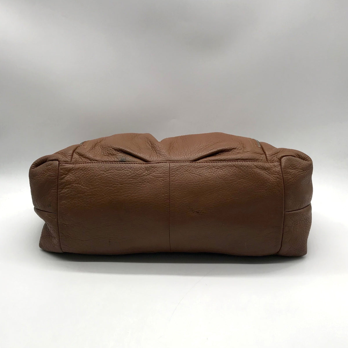 B. Makowsky Brown Pebbled Leather Slouchy Shoulder Bag