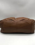 B. Makowsky Brown Pebbled Leather Slouchy Shoulder Bag