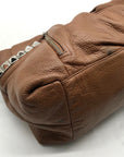 B. Makowsky Brown Pebbled Leather Slouchy Shoulder Bag