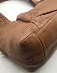 B. Makowsky Brown Pebbled Leather Slouchy Shoulder Bag