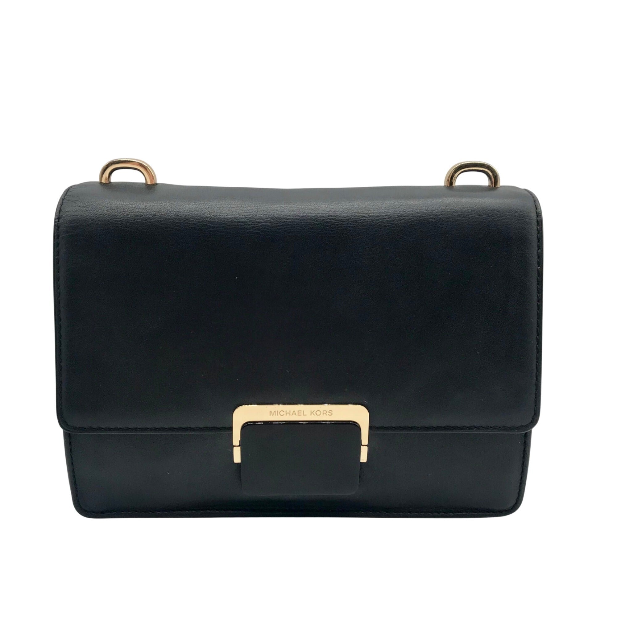 Michael Kors Black Leather Cynthia Flap Crossbody