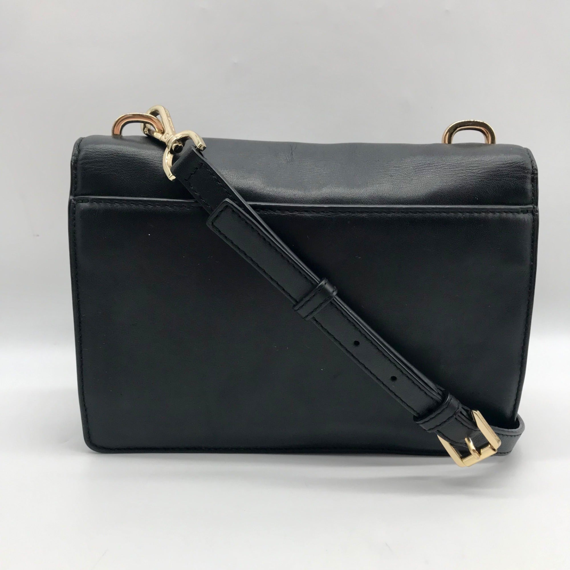 Michael Kors Black Leather Cynthia Flap Crossbody