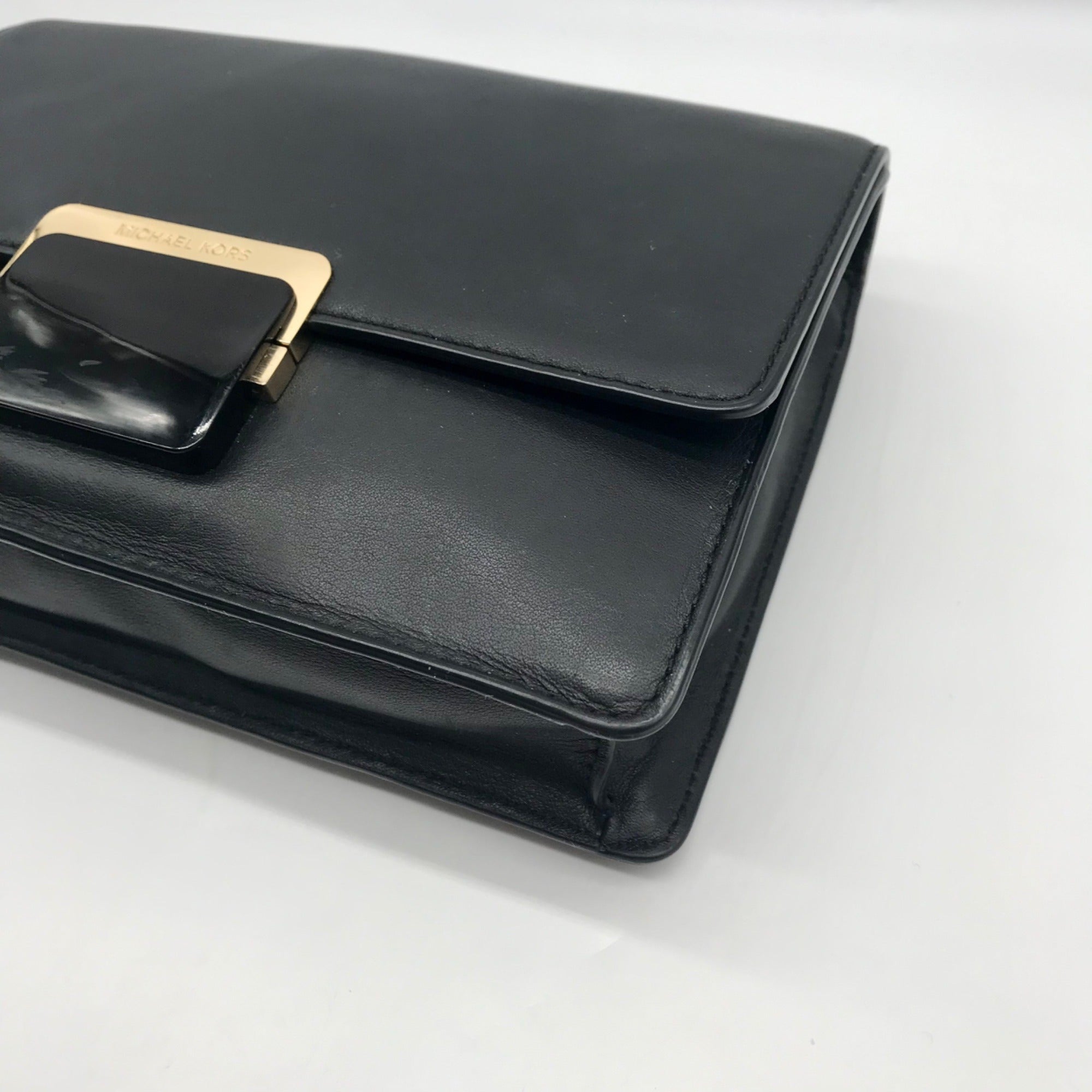Michael Kors Black Leather Cynthia Flap Crossbody