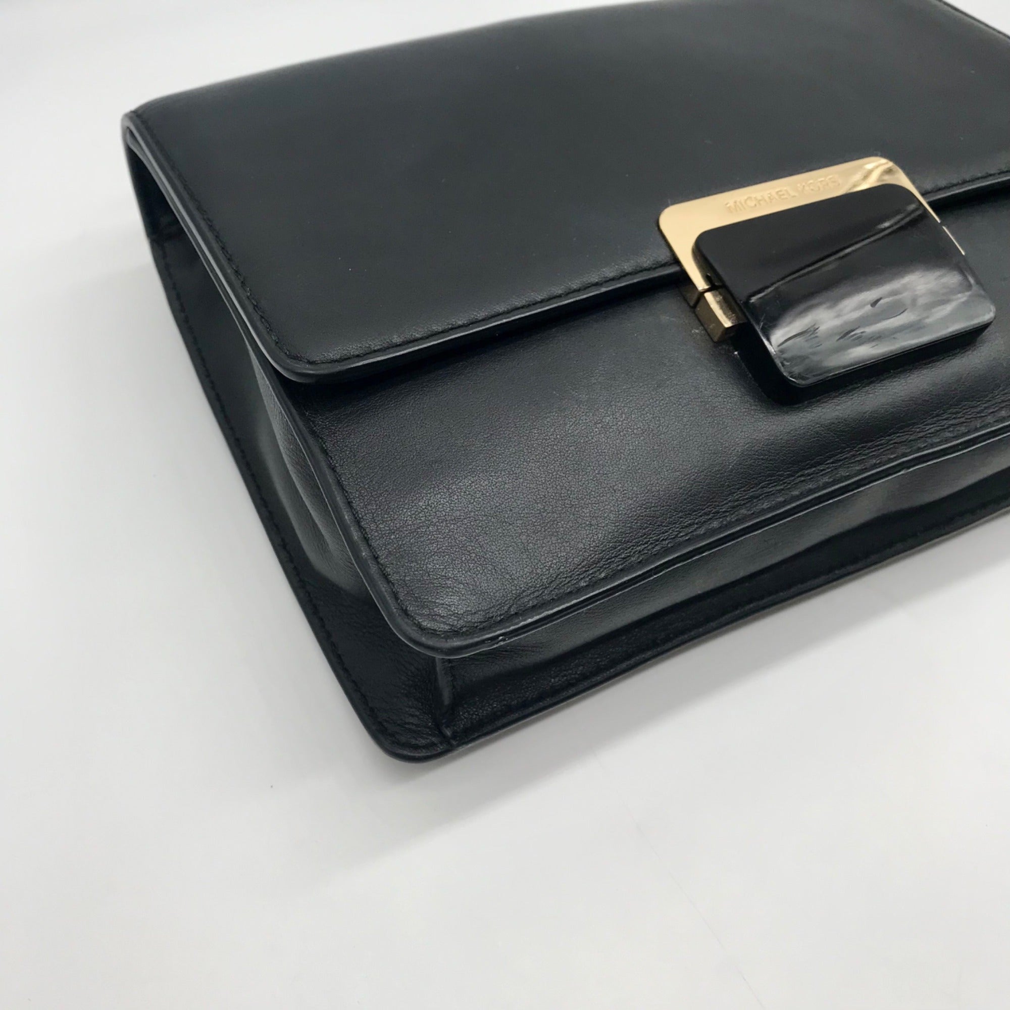 Michael Kors Black Leather Cynthia Flap Crossbody