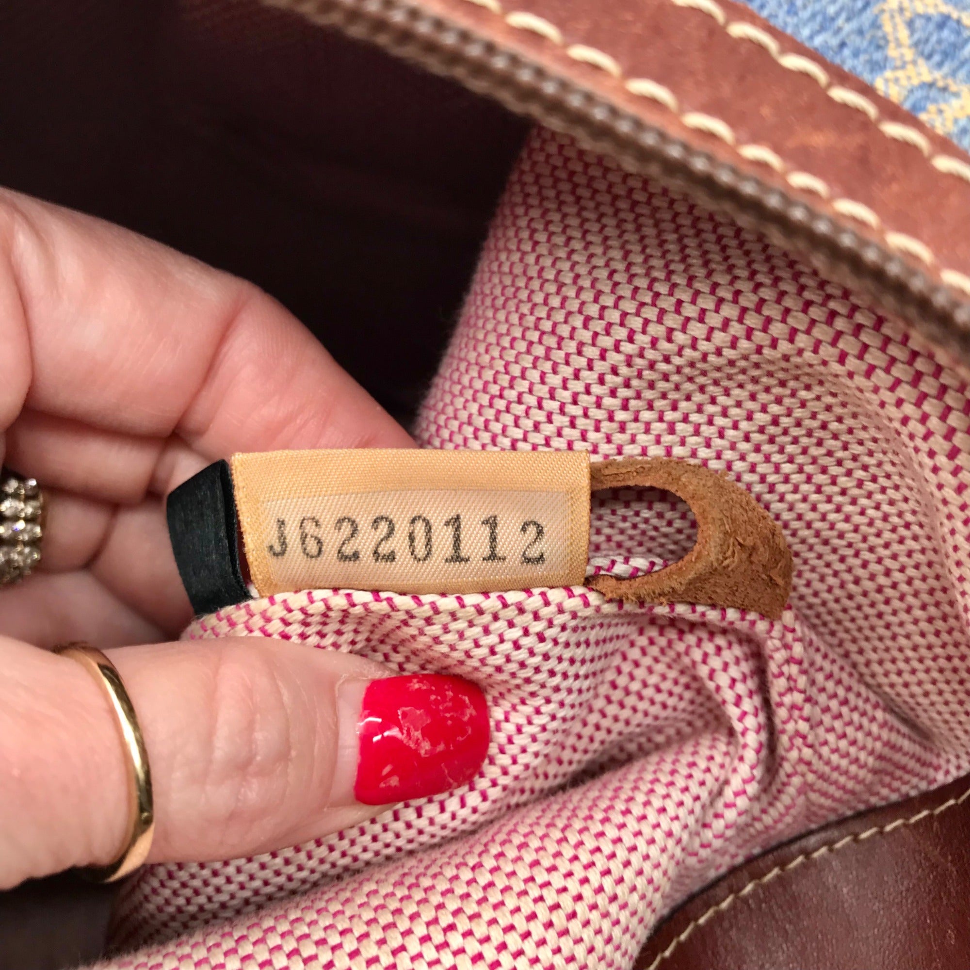 Dooney &amp; Bourke Blue Monogram Canvas Gretta Hobo Bag