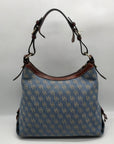 Dooney & Bourke Blue Monogram Canvas Gretta Hobo Bag