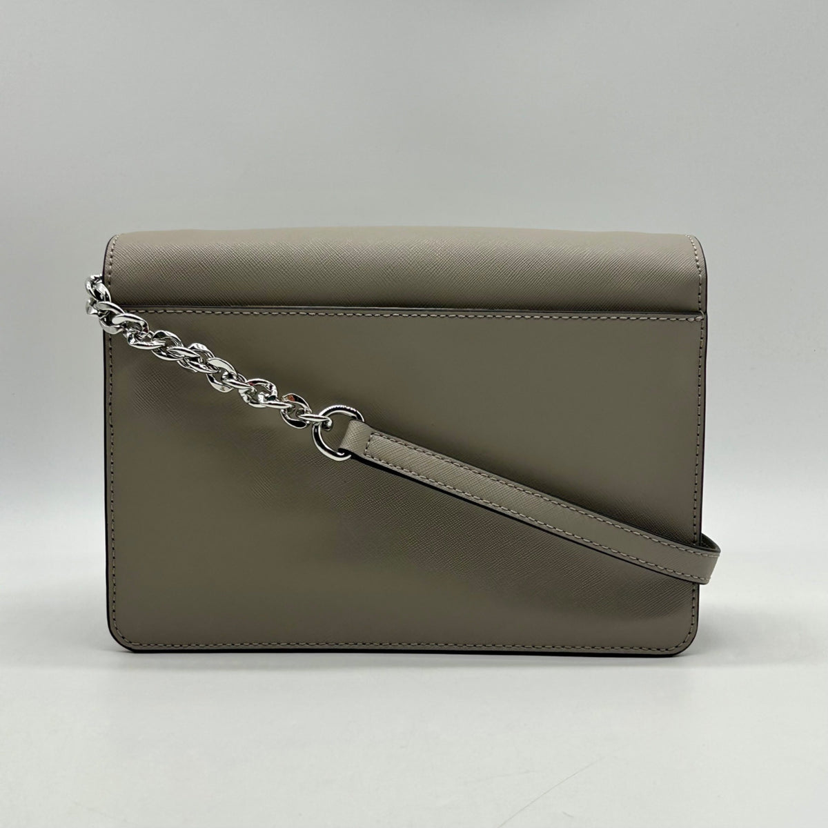 Michael Kors Pearl Grey Saffiano Leather Daniela Crossbody Bag